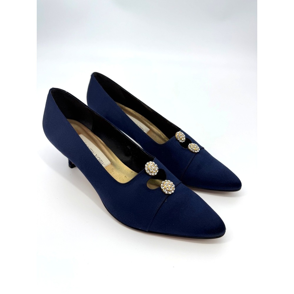 Vintage Jones New York Pumps Size 9.5M Rhinestone Old Money Classic‎ Glam Regal
